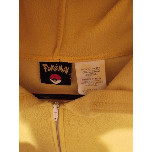 Pokémon Pikachu Fleece jumpsuit Boys 14/16 – Hooded Zip-Up - Picture 3 of 4